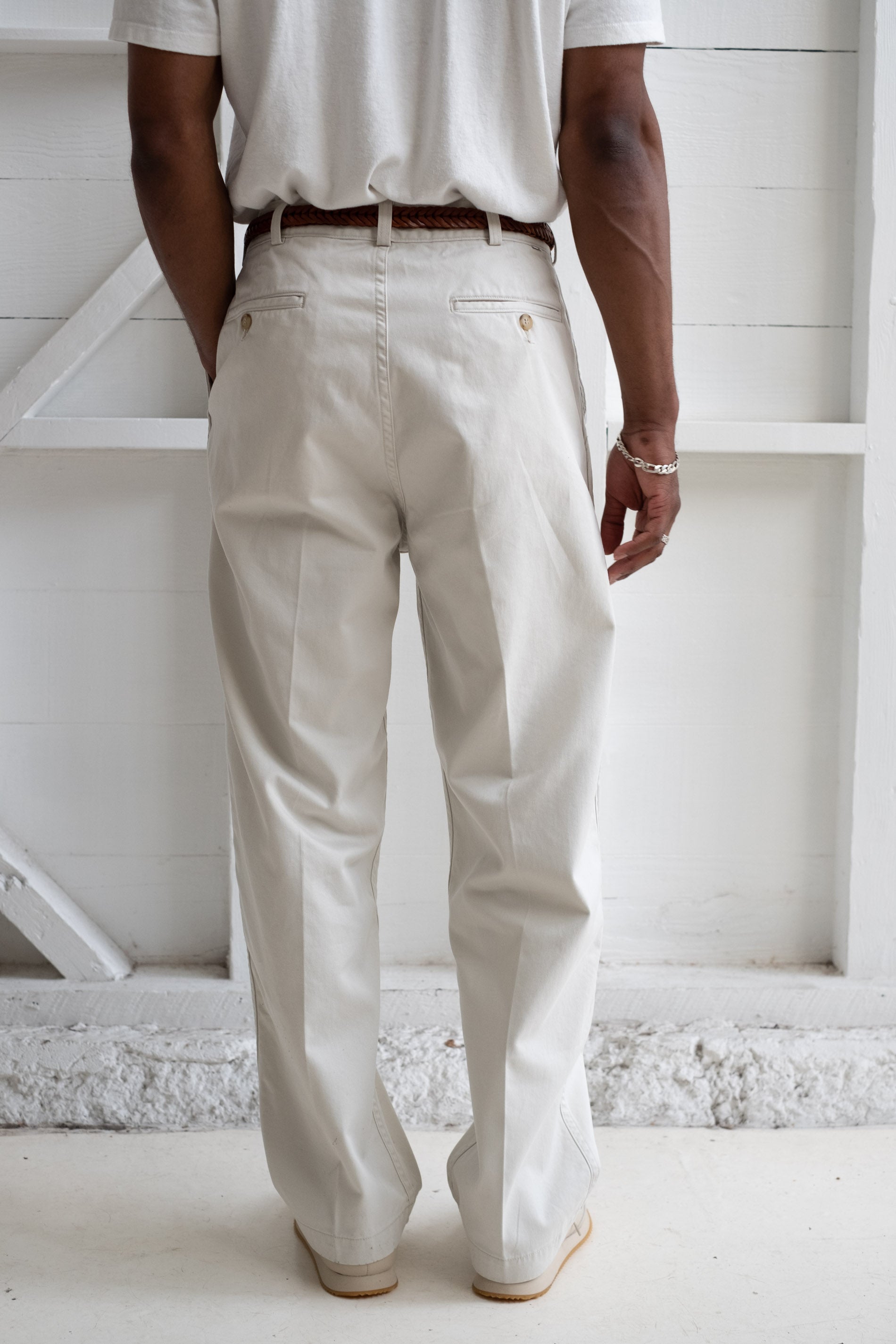 orSlow | TWO TUCK WIDE TROUSER IN IVORY – RELIQUARY