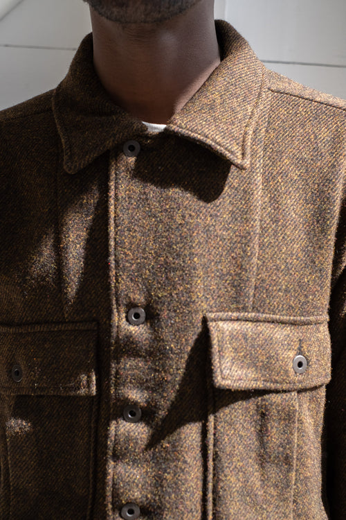 BELLOW POCKET JACKET IN BRUSHED WOOL TWILL