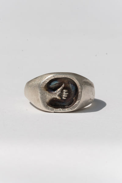 Sterling Thumb's Up Signet Ring