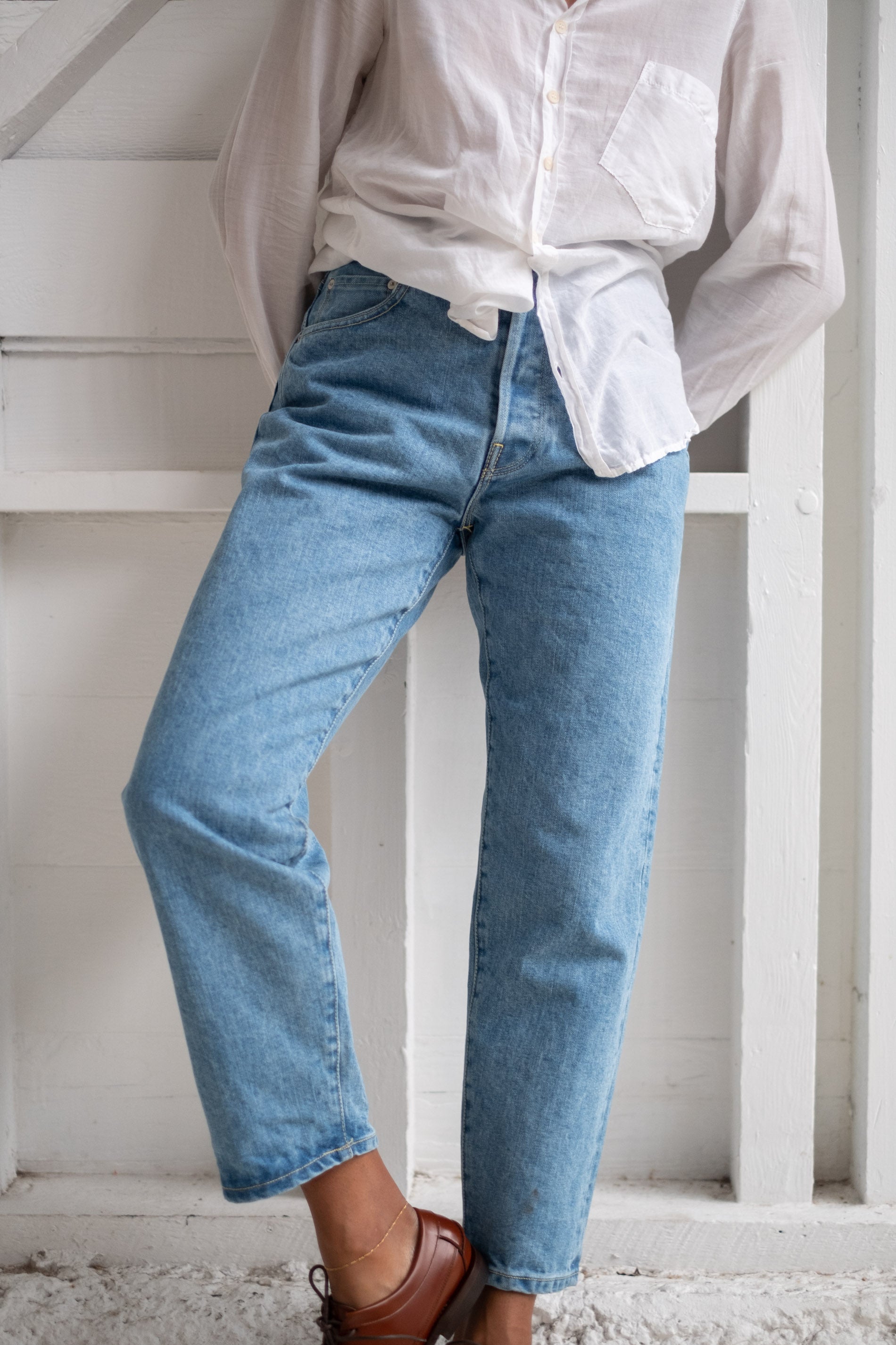 Hatski | REGULAR TAPERED DENIM PANT IN ICE BLUE – RELIQUARY