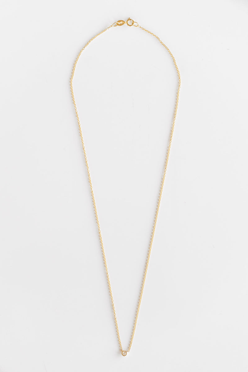 SOLITAIRE NECKLACE - 3.5mm WHITE DIAMOND