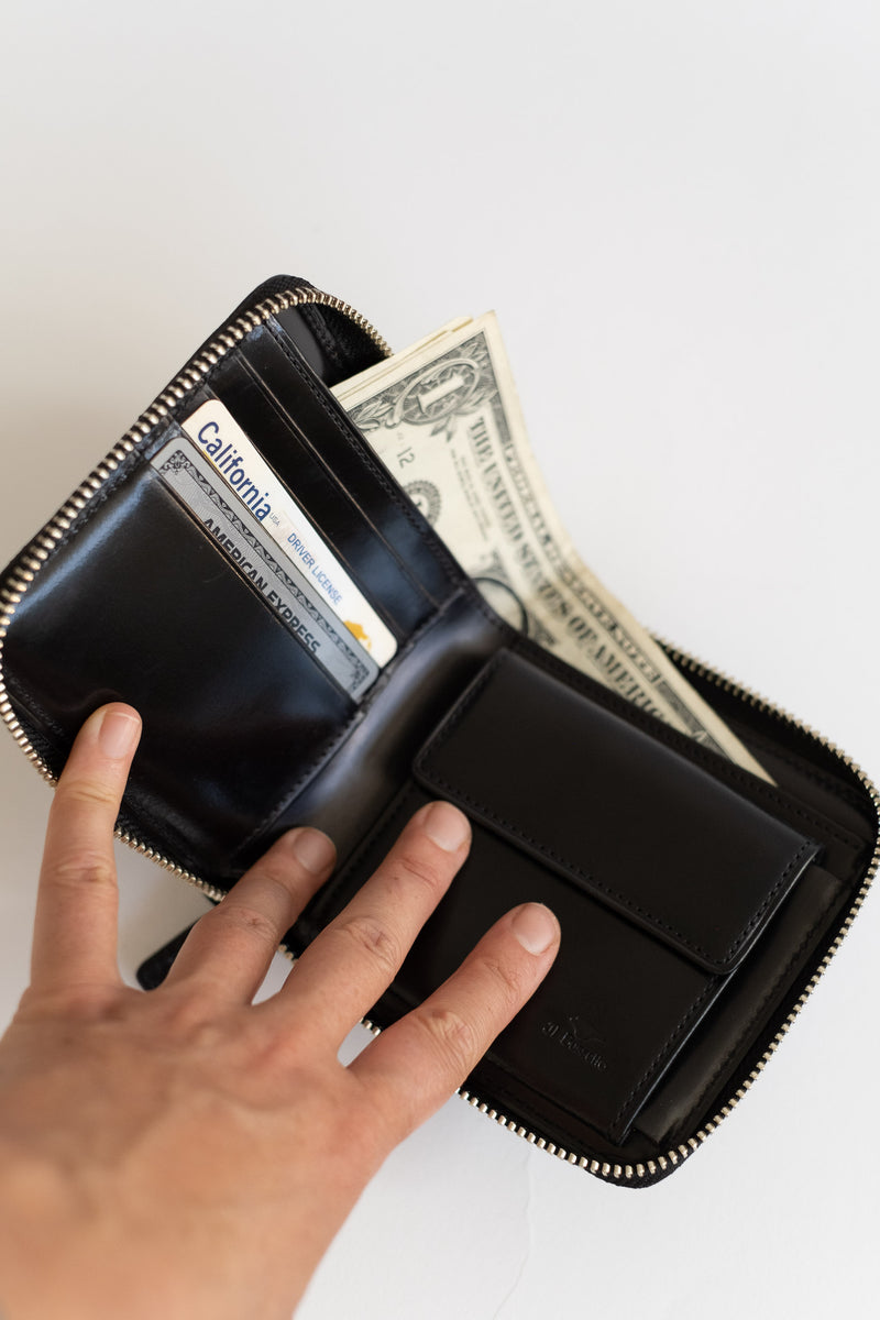 Il Bussetto | SQUARE ZIP WALLET 2.0 IN BLACK – RELIQUARY