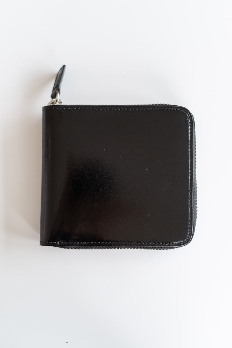 SQUARE ZIP WALLET IN BLACK