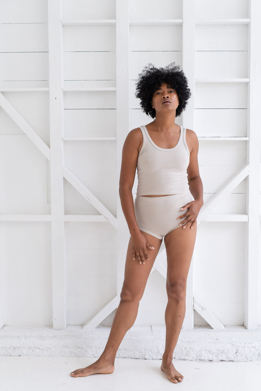 High Waist Brief In Canvas