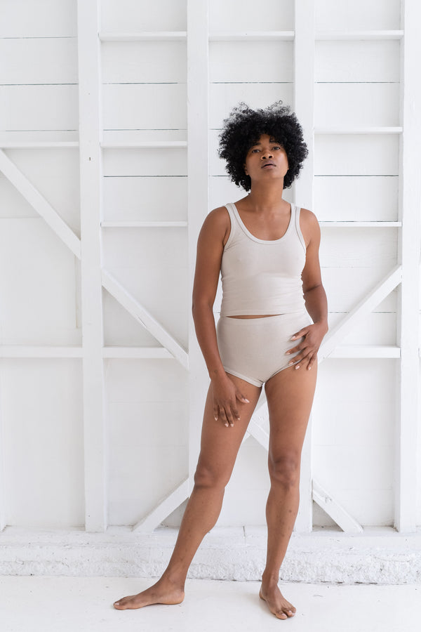 High Waist Brief In Canvas