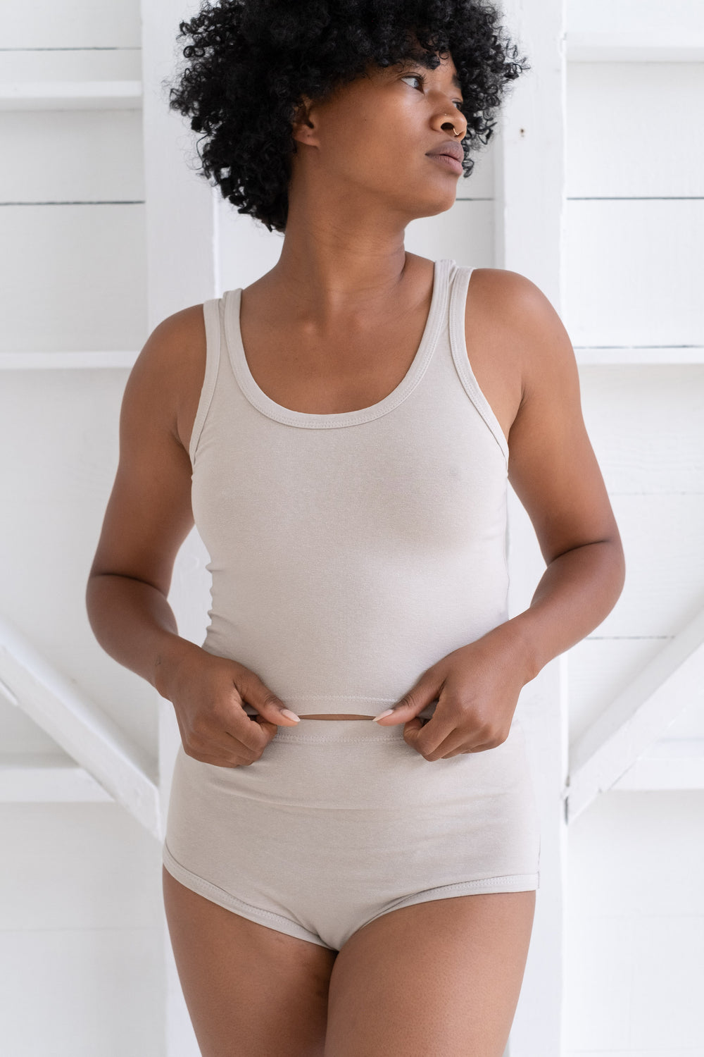 High Waist Brief In Canvas