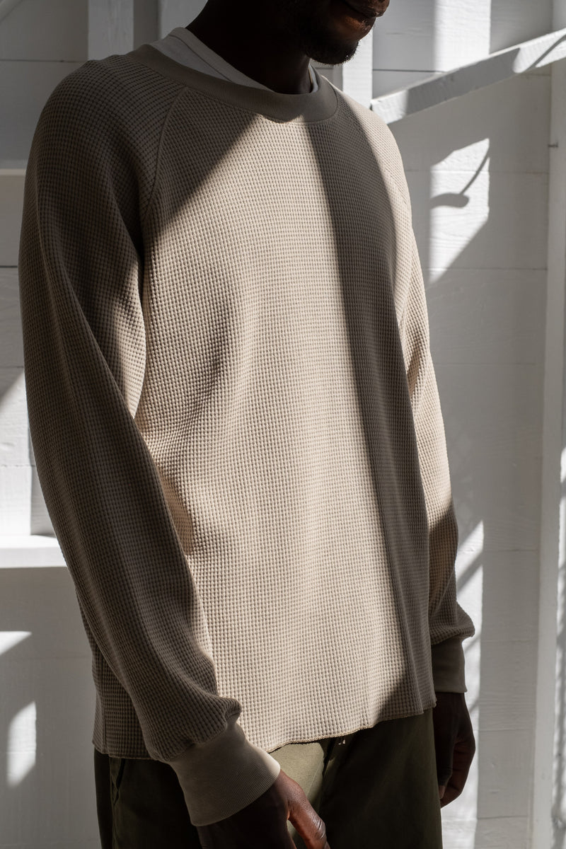 RAGLAN THERMAL IN TAUPE FOG