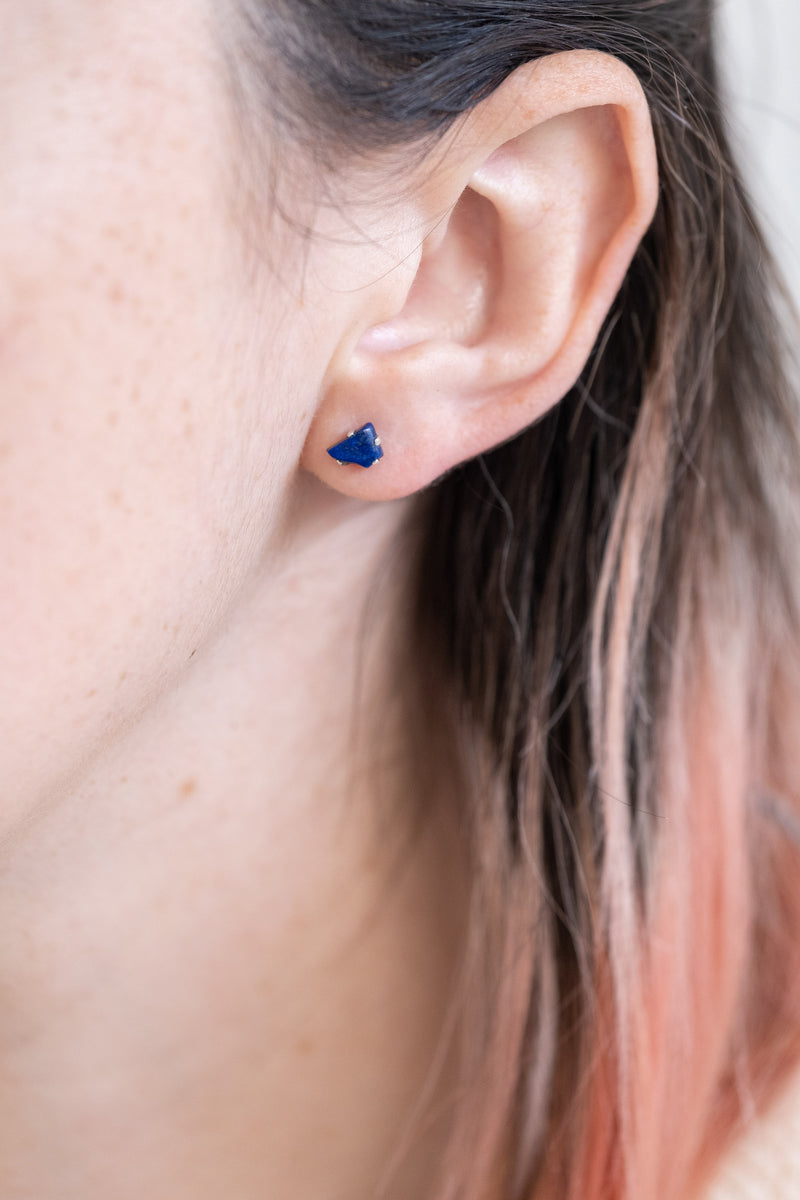 ROUGH LAPIS STUDS