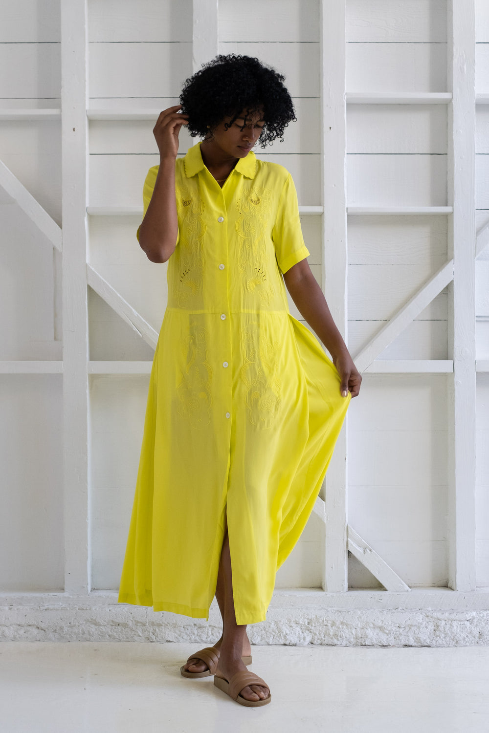 Mimosa Dress in Citron