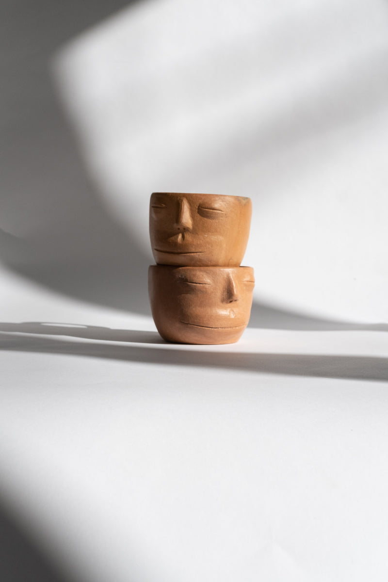 RED CLAY FACE COCKTAIL MUG