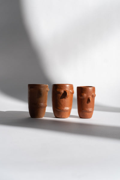 Red Clay Face Mezcal Shot Glass