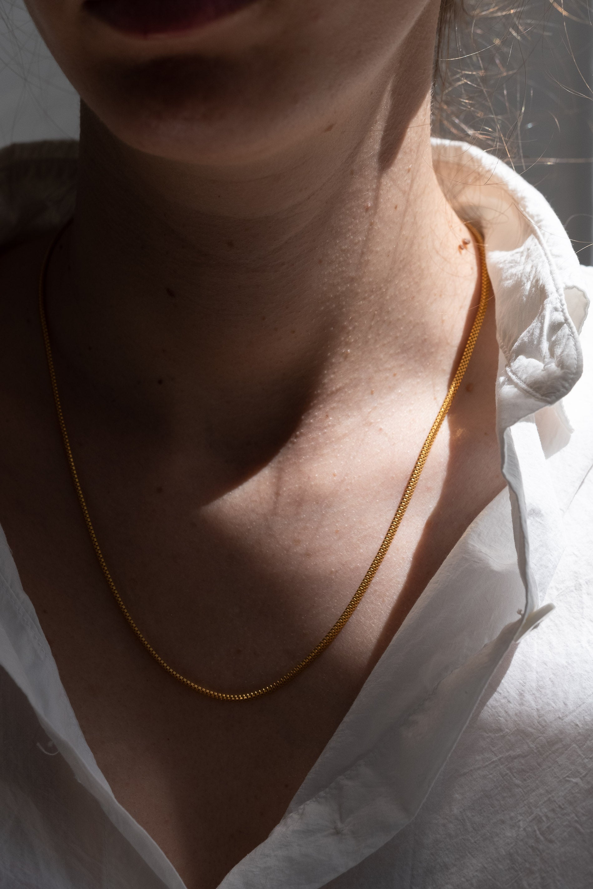 Yellow Gold Woven Mesh Chain Choker Necklace 16 1/2