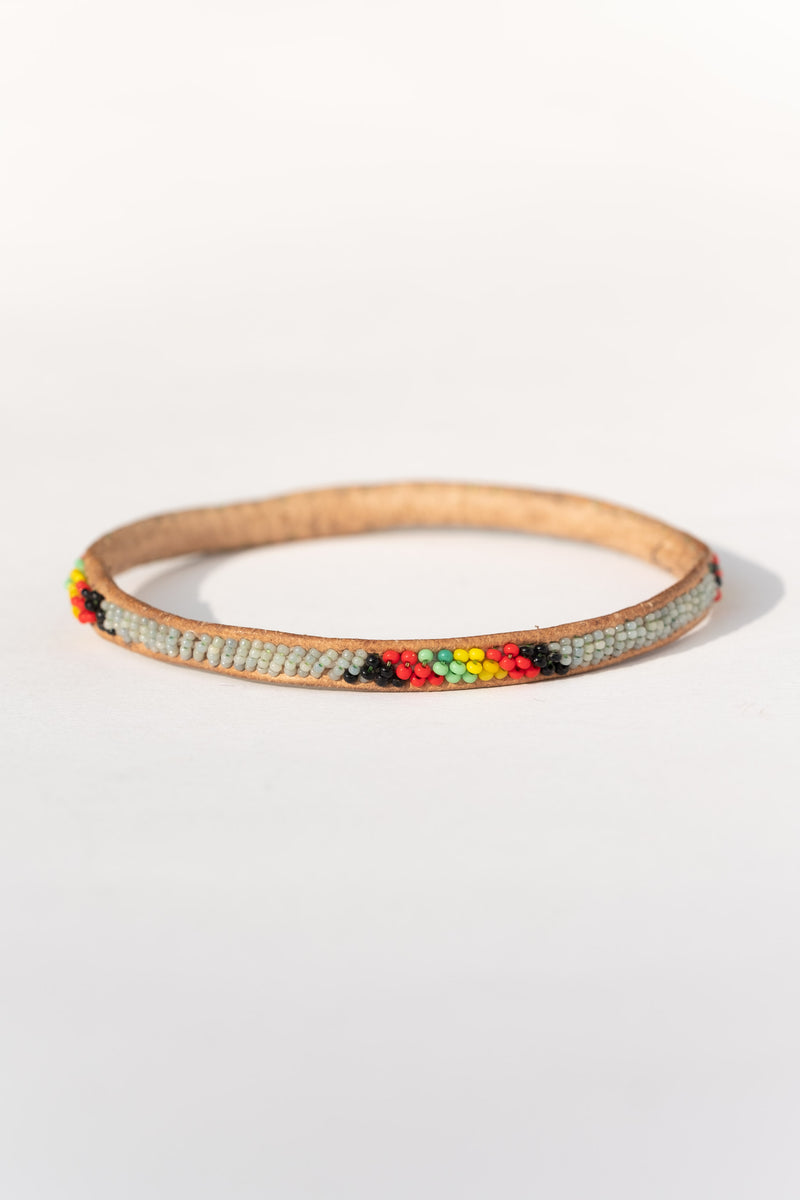 MALI BEADED BANGLE IN LIGHT BLUE