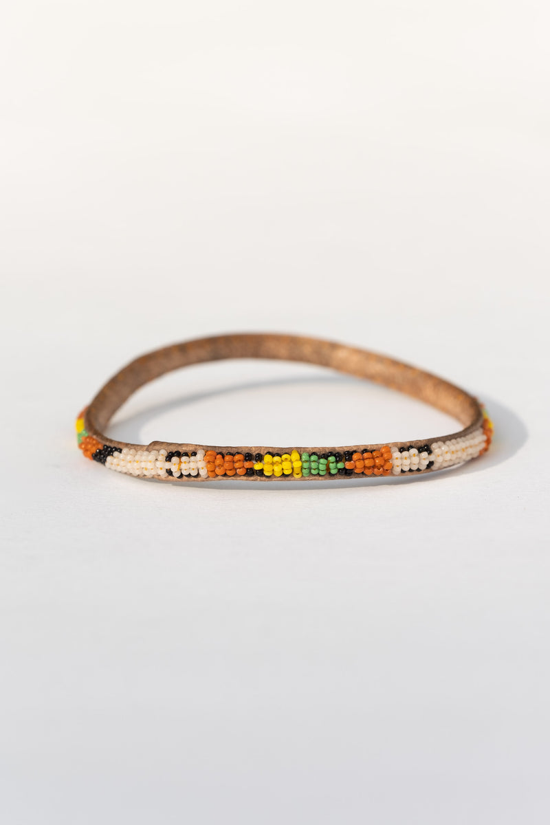 MALI BEADED BANGLE IN ORANGE