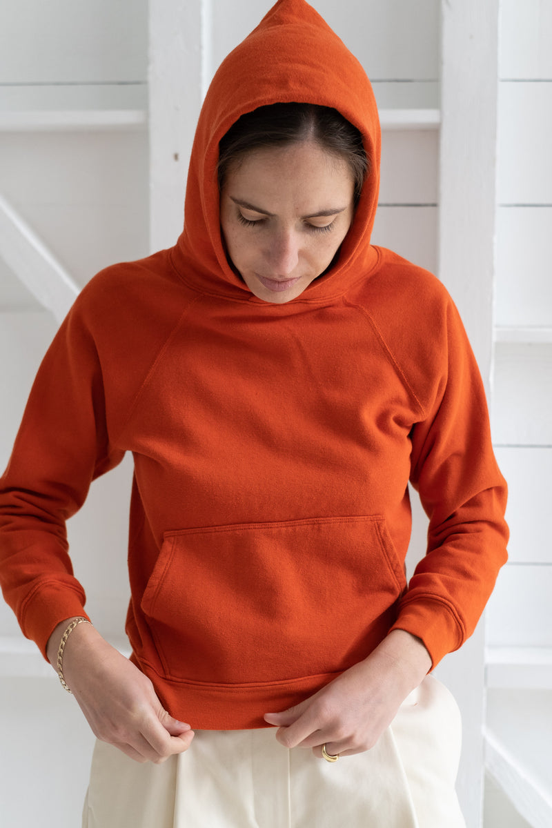 WOMEN'S HOODED SWEATSHIRT IN ORANGE
