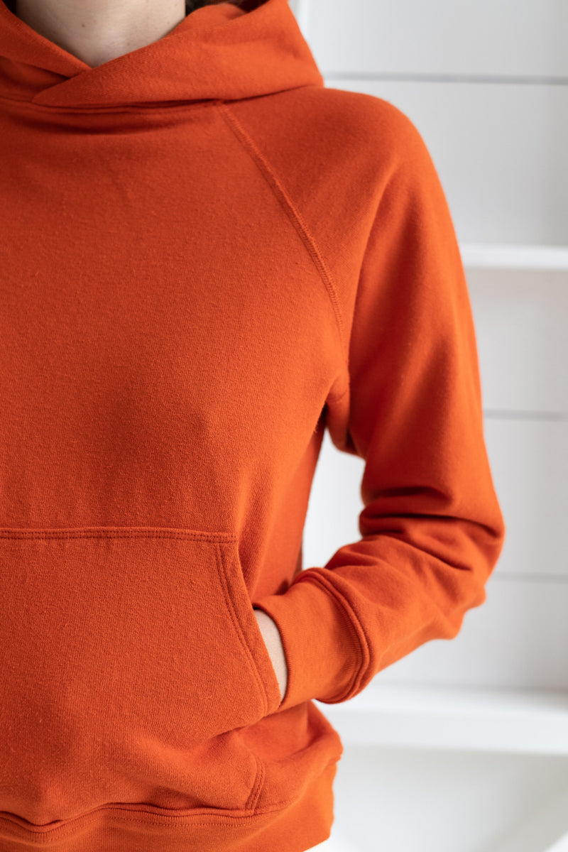 WOMEN'S HOODED SWEATSHIRT IN ORANGE