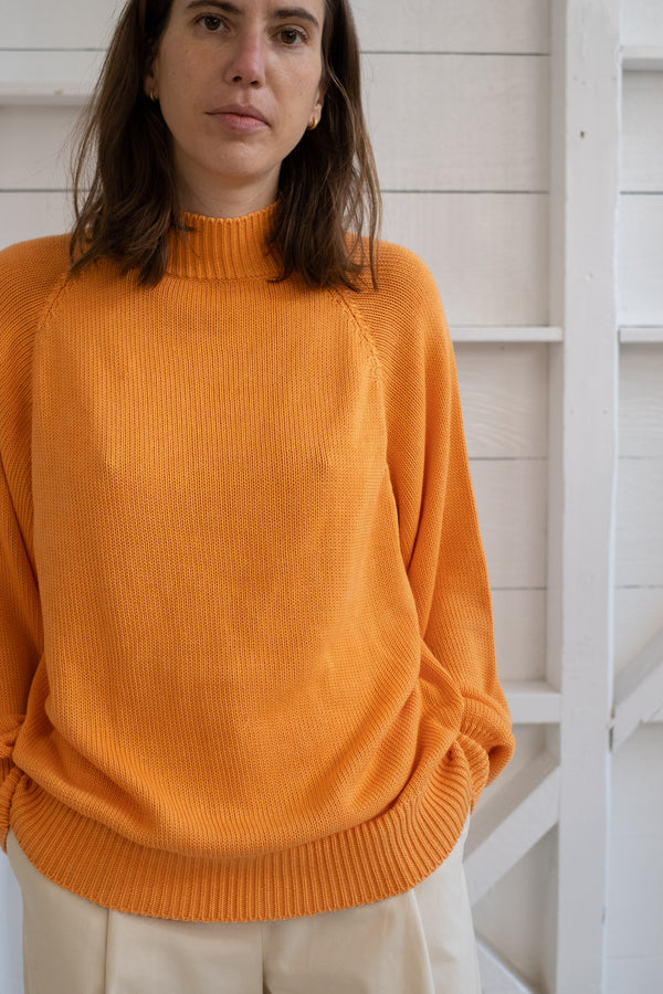 The Oversized Mockneck Sweater In Orange