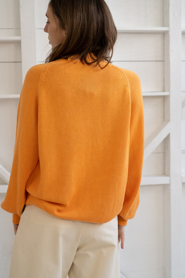 The Oversized Mockneck Sweater In Orange