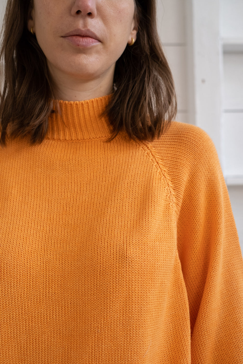The Oversized Mockneck Sweater In Orange