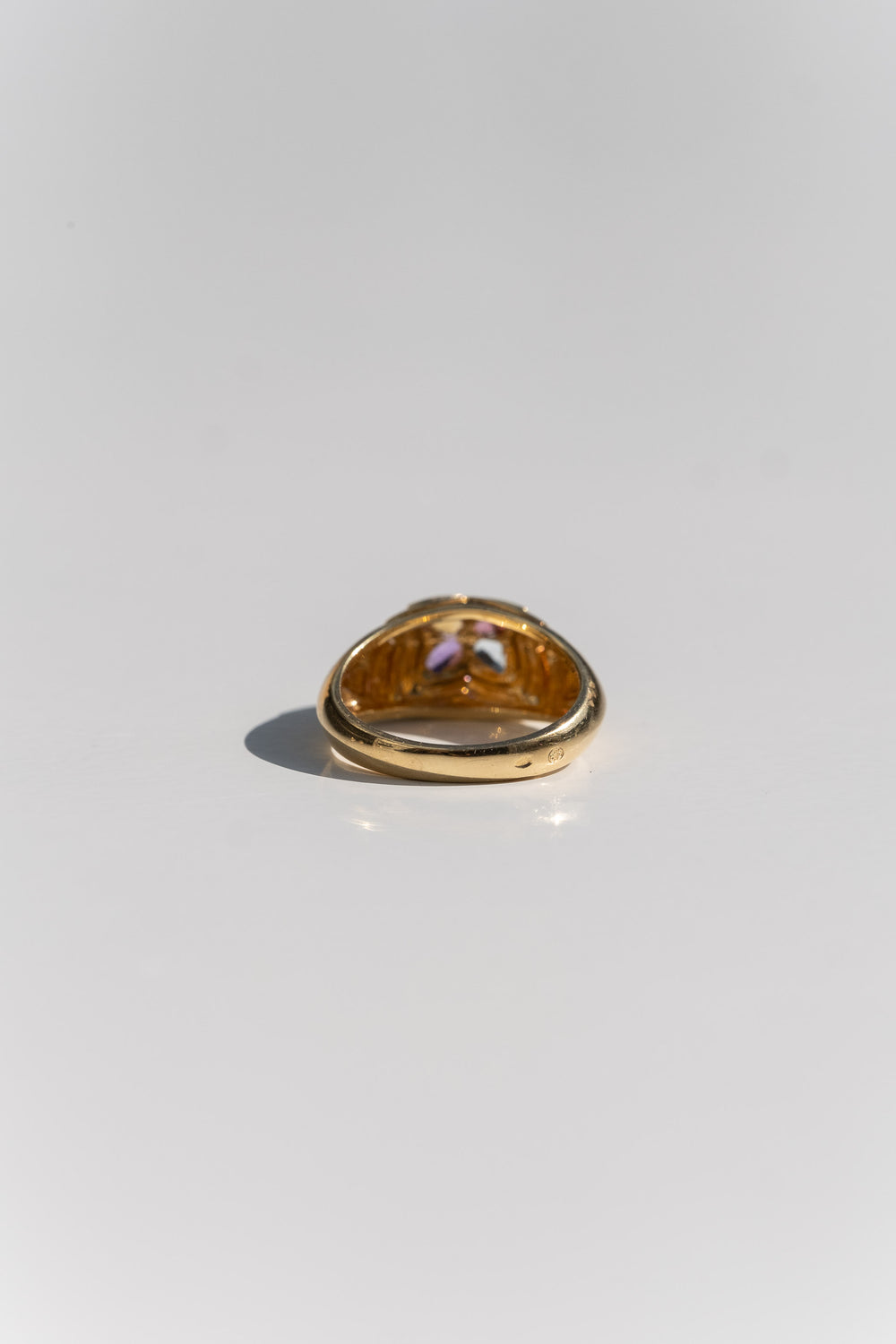 French Multi Stone Daisy Ring