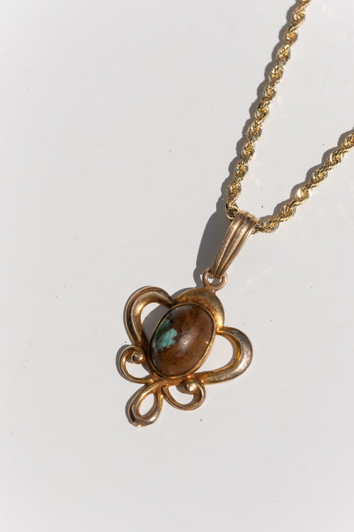 10K TURQUOISE ART NOUVEAU PENDANT