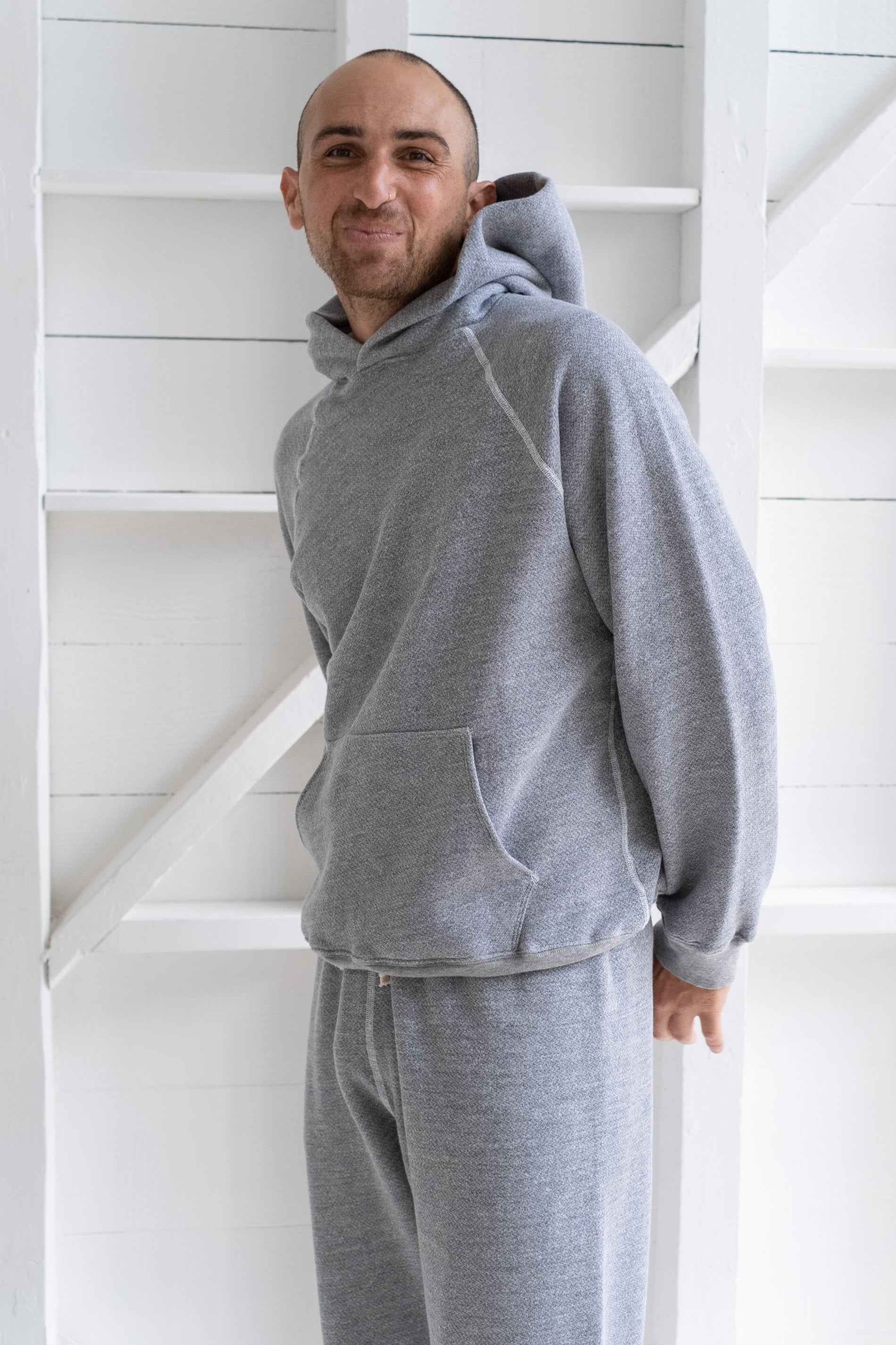 Reliquary House Line THE HOODED SWEATSHIRT IN HEATHER GREY