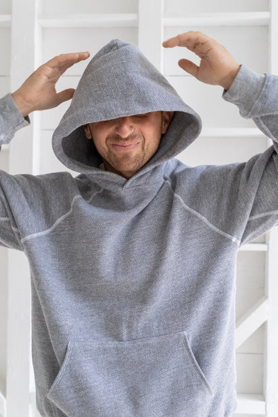 Men's Hooded Sweatshirt In Heather Grey