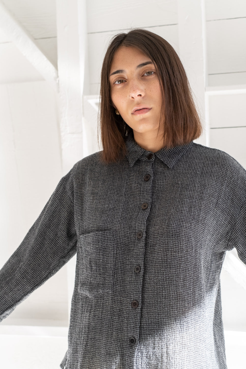 The Basic Shirt In Wool Check