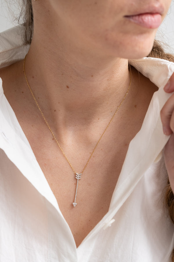 14k Diamond Arrow Necklace