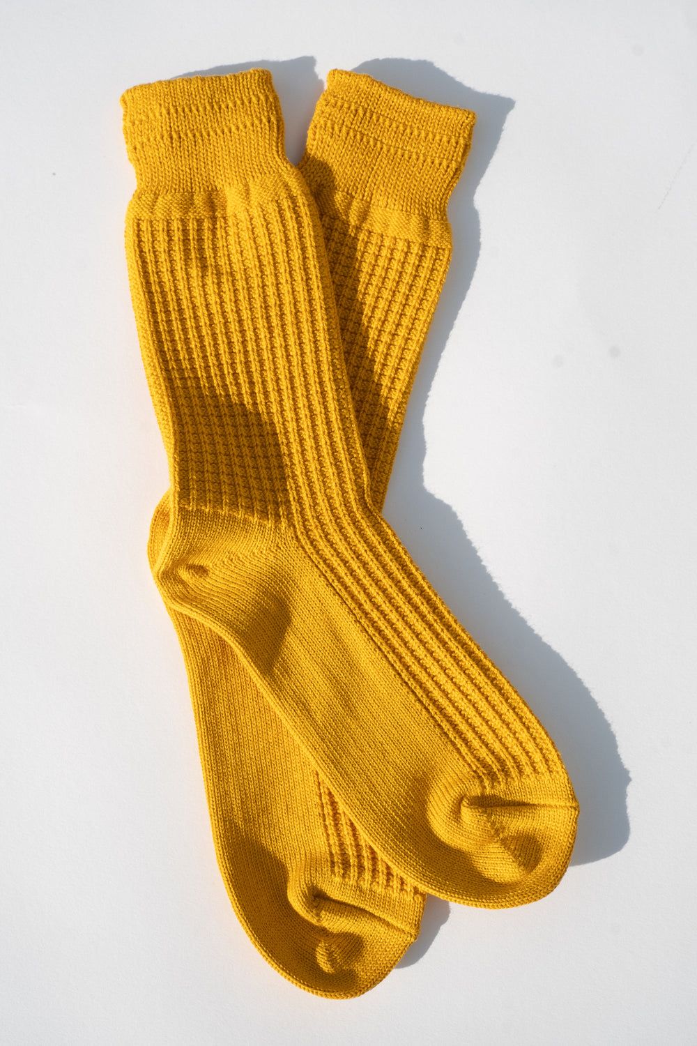 Cotton Waffle Crew Socks