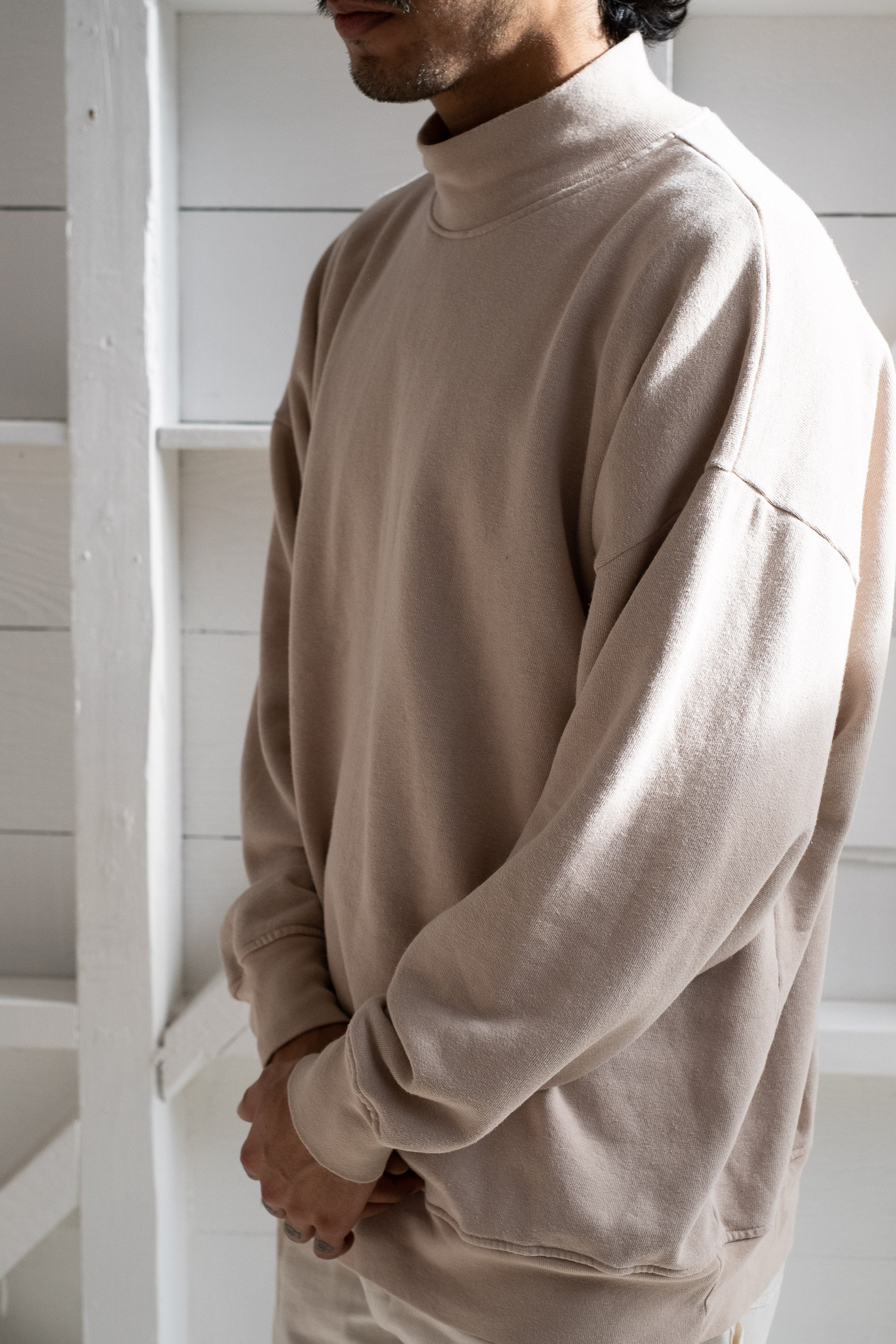 Reliquary House Line | THE MOCKNECK SWEATSHIRT IN OFF WHITE