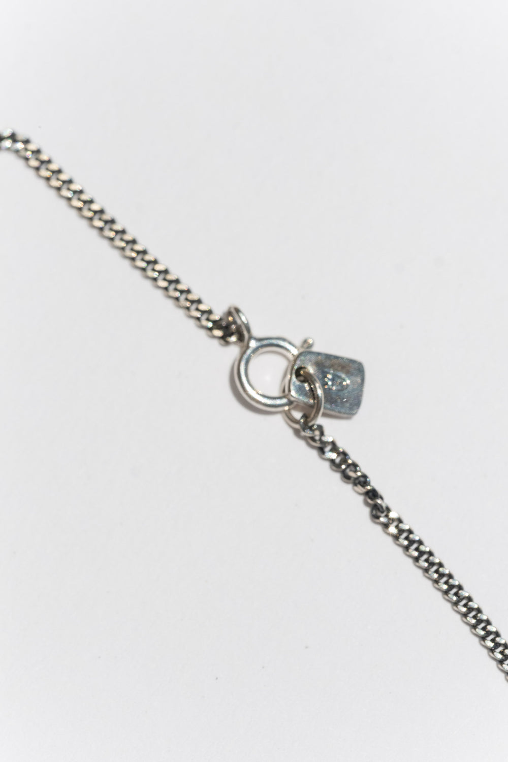 Sterling Curb Chain Tag Necklace