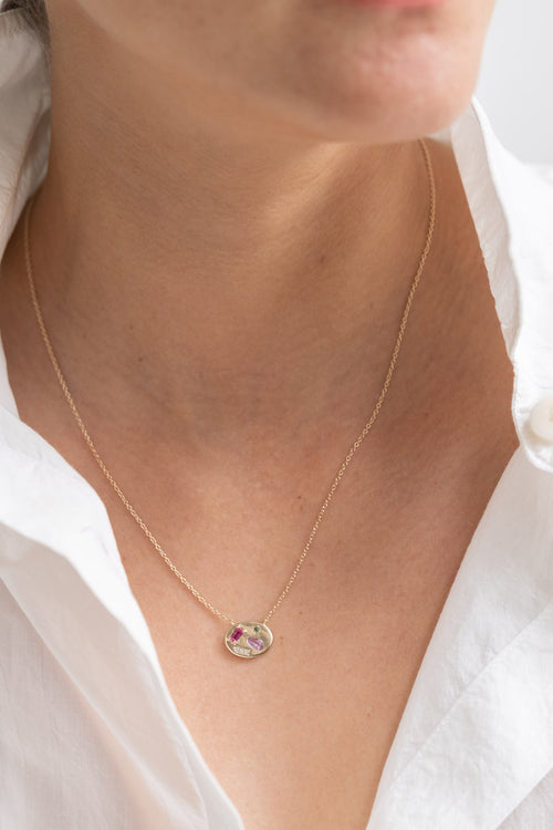 10K PINK NIGHT MARKET SIGNET NECKLACE