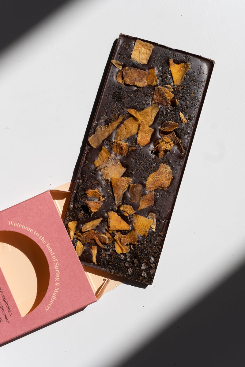 MANGO, URFA CHILI + BLACK LIME CHOCOLATE BAR