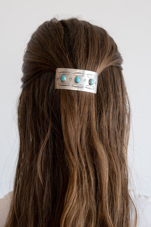 STERLING + TURQUOISE HAIR CLIP