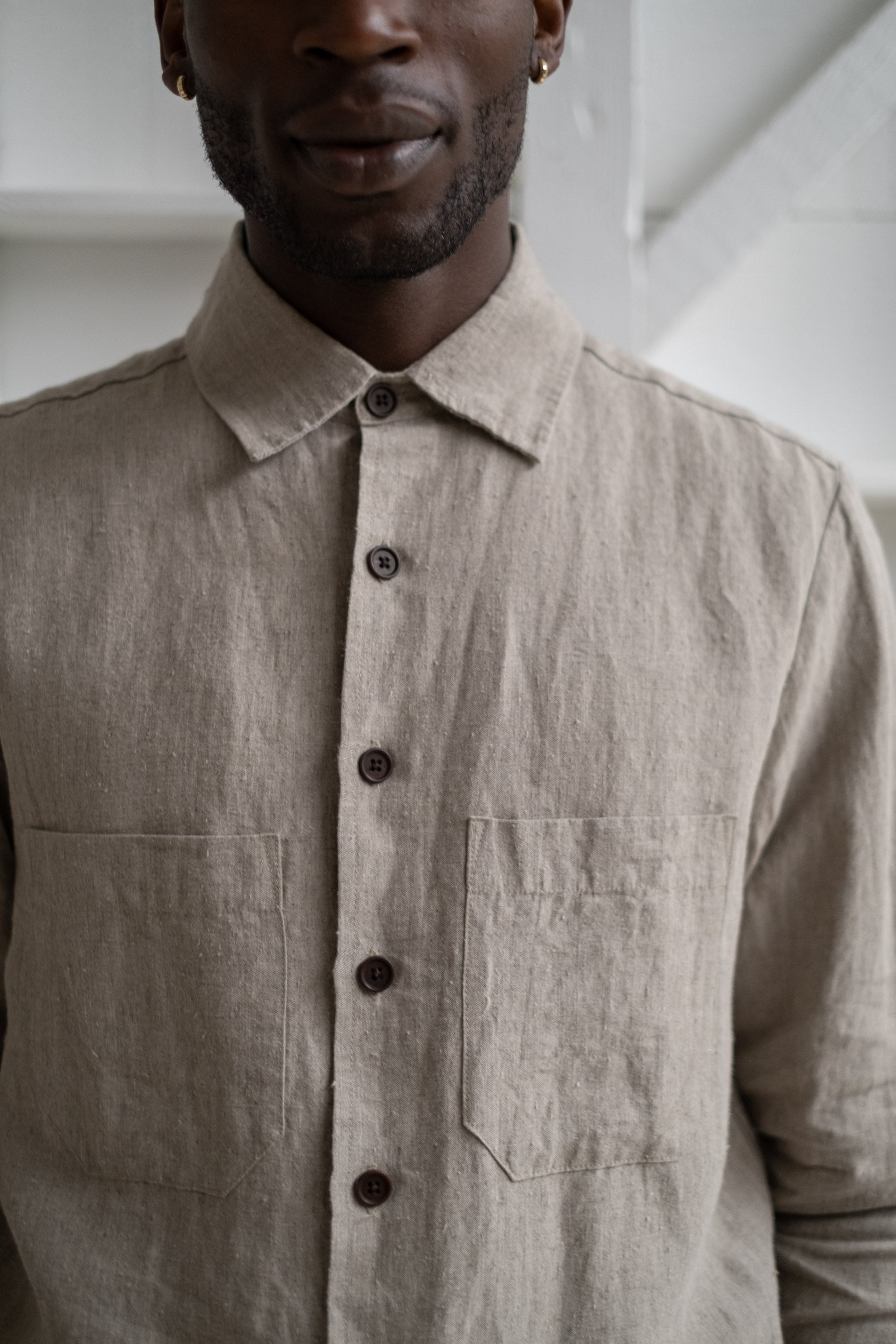 evan kinori | TWO POCKET SHIRT IN NATURAL TUMBLED HEMP – RELIQUARY