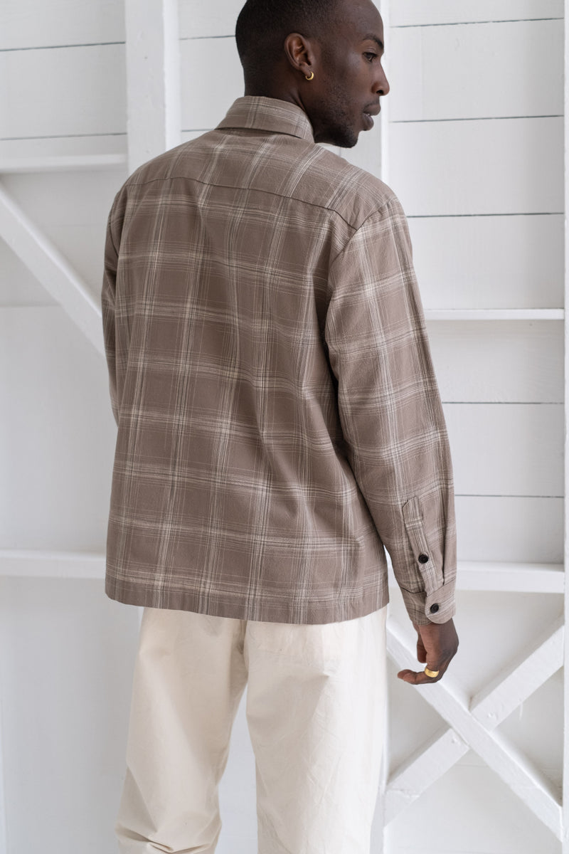 FLAT HEM SHIRT IN KASURI YARN DYED COTTON
