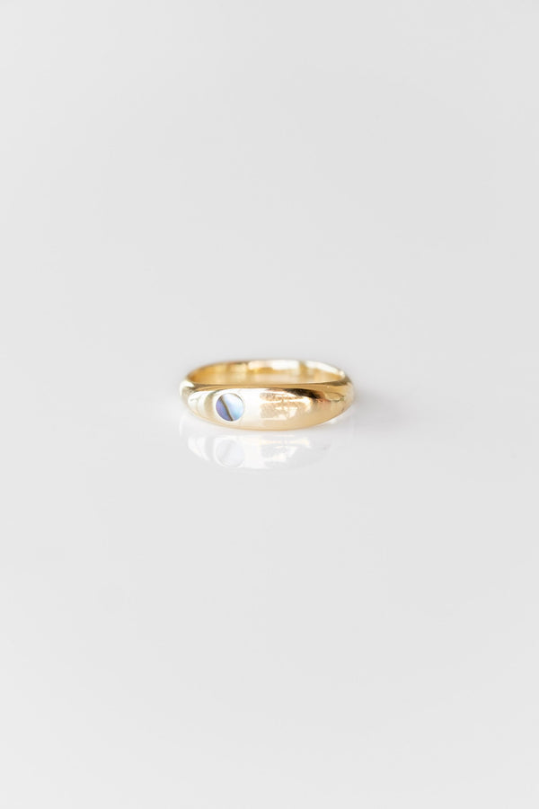 Ursa Major - Narrow Margaux Ring in 10k Yellow Gold with Abalone