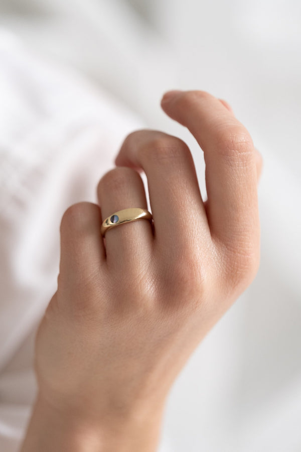 Ursa Major - Narrow Margaux Ring in 10k Yellow Gold with Abalone